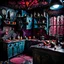 Placeholder: Detailed creepy kitchen made of modeling clay, naïve, Tim Burton, strong texture, extreme detail, Max Ernst, decal, rich moody colors, sparkles, Yves Tanguy, bokeh, odd