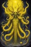 Placeholder: lovecraftian yellow god of ballance inhumane cosmic horror yellow paint