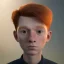 Placeholder: short redheaded boy with a long face and freckles , realistic, 8k,