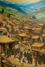 Placeholder: صميم الي الوحة فنية تكن عبارة عن رسم قرية في جبل الأطلس متضرير زلزال ويكنون فيه ناس يطلبون نجدة ويكن منازل مخربا