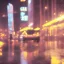 Placeholder: wideshot, fullbody, 35mm film still froma live action movie of guy smoking a cigratte in the wet city streets, with the guys reflections on the wet road, cinematic, cinematography, night, raining, upwards angle, 8k