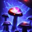 Placeholder: Spherical Frost metal magic armoured lightning glowing Mycelium MUSHROOM stars galaxy SPACE lANDSCAPE BURNING IN BLUE FLAMES hellfire abyss math chaos vivid cell