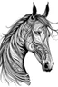 Placeholder: realistic horse head tattoo idea, line art, background, vector, svg, black outline on white background, leave plenty of white space beetween lines for coloring, tattoo style, tattoo idea,full body, minimalist