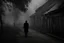 Placeholder: Capture Text on picture: "When your day is done, and you want to run... Don't forget this fact, you can't get it back. Your life. " noir, surreal, dark mood, high detalied, weird, fog, shadows