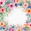 Placeholder: Watercolor Flower Border: Digital Download for Scrapbooking,