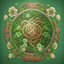 Placeholder: happy celtic symbol with flowes in the background