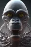 Placeholder: ape alien, head,8 eyes, evil, 8k, with hairs, finely detailed, photo realistic, HR Giger style