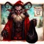 Placeholder: Watercolor oil paint. Medium shot. A Burtonesque Krampus wears a tattered dark red outfit with dingy white fur trim. He looks directly at the viewer holding an empty black Santa sack. Winter background. Caption reads "Krampus commands you to get in the sack." Hyperrealistic splash art concept art. Intricately detailed. Vibrant color depth. Dramatic 2/3 face angle. Side lighting. Colorful background. masterpiece, best quality, 8k, intricate, trending on artstation.