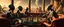 Placeholder: aliens playing serious chess in lounge on beautiful lush planet