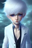 Placeholder: Shota, cute, portrait, white hair, blue eyes