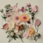 Placeholder: delicate arrangement of pressed flowers, beautiful composition, aesthetic layout, vintage, tender