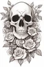 Placeholder: Skull with roses, fantasy style, macabre,