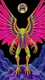 Placeholder: Winged Dingus in the style of Giger and Escher in Psychedelic Fluorescent Colors looking like a Record Cover