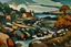 Placeholder: abstract landscape of iona in the style of Arne hiersoux