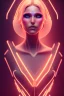 Placeholder: cyberpunk, head, women, portrai, tron sketch of a girl on lined paperA beautiful one nude body of a make up smiling woman blond long hair, alone, high key lighting,