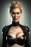 Placeholder: Cersei Lannister as evil dominatrix in black leather, busty, cleavage, curvy, lena headay, angry, stern look. character design by cory loftis, fenghua zhong, ryohei hase, ismail inceoglu and ruan jia. unreal engine 5, artistic lighting, highly detailed, photorealistic, fantasy