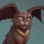 Placeholder: cat gargoyle with goat horns and wings on its back Nick Harris style