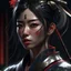 Placeholder: "female Japanese ronin", heroine, katana, samurai, head and shoulders portrait, intricately detailed eyes, 8k resolution concept art portrait by Greg Rutkowski, Artgerm, WLOP, Alphonse Mucha dynamic lighting hyperdetailed intricately detailed Splash art trending on Artstation Unreal Engine 5 volumetric lighting