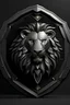 Placeholder: a black shield with a stylized lion head in the center. make it very low poly