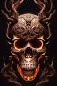 Placeholder: A beautiful highly detailed ornate intricate portrait of a flaming demon skull made of shiny obsidian glass :: reflective, glassy :: subtractive lighting, backlit :: by John William Waterhouse, Greg Rutkowski, HR Giger :: hyperrealistic, hyper detailed, photorealistic :: epic, incredible composition, amazing depth, meticulously composed, 16k resolution concept art :: fantasy magazine cover art