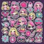 Placeholder: girly stickers template