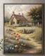 Placeholder: Art English Cottage Garden Canvas Wall Art Nature Flowers Scene Wall Pictures Framed French Country Decor Painting for Bedroom, Bathroom, Living Room Farmhouse