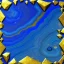 Placeholder: Abstract background, fashion fake stone texture, lapis sodalite labradorite sapphire blue agate or marble slab with gold glitter veins, wavy lines and bands, painted artificial marbled surface, artistic marbling illustration, geode pattern