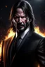 Placeholder: John Wick turning Super Saiyan photo real