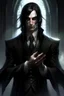 Placeholder: the dark butler, young elf with dark hair, dark clothes, shadow magic