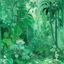 Placeholder: A mint colored jungle with crystals and gems painted by Claude Monet
