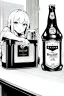 Placeholder: table with beer cans, grayscale, amnga page
