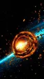Placeholder: A picture of a Wormhole apocalypse wipes out Universe. Worm-hole collision explodes in outer space in the middle show comet , Epic galaxy with growing black hole. Cinematic interstellar,