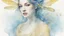 Placeholder: Victorian era, watercolor drawing, double exposure, fine rendering, portrait of a beautiful woman 30 years old, airy transparent dress, double exposure, dragonflies, fantasy, blue, yellow, flowing hair, highlights, sparkles, clear lines, detail, fine drawing, high resolution , 8K, photorealism, precise focus,