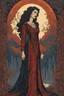 Placeholder: museum quality full body color woodcut of an ancient female vampire vagabond with highly detailed hair and facial features , in the style of Gustave Baumann, with a fine art aesthetic, highly detailed, finely cut ,8k render,