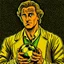 Placeholder: Diego Forlan Football soccer player posing. Dark detective comic watchmen 1940 vintage. Paranormal.