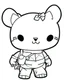 Placeholder: outline art for real Boba Hello Kitty coloring page, Japanese manga style, cartoon style, cute face, white background sketch style, full body is a must, only use outline, clean line art, no shadow, bold outline