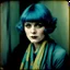 Placeholder: Clara bow, with blue hair, scarf, autochrome