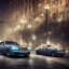 Placeholder: rolls royce ghost under a city street light during the night