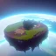 Placeholder: A Flat floating island in space, fantasy