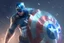 Placeholder: Futuristic Captain America with Energy shield