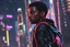 Placeholder: Miles morales in 8k nier automata drawing style, spider man them, cinematic mood, neon effect, close picture, rain , highly detailed, high details, detailed portrait, masterpiece,ultra detailed, ultra quality