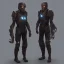 Placeholder: Technologically Advanced Futuristic Combat Armor with helmet