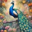 Placeholder: peacock, in all it's glory, full body shot, stunning colours, spectacular, a masterpiece, 8k resolution. in Gouache Style, Watercolor, Museum Epic Impressionist Maximalist Masterpiece, Thick Brush Strokes, Impasto Gouache, thick layers of gouache watercolors textured on Canvas, 8k Resolution, Matte Painting