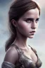 Placeholder: full body, emma watson identify face, leather clothing , big busty , pintura, ,details,texture,8k quality, florest, Minimalism, Romanticism, Expressionism, Impressionism