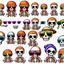 Placeholder: skeleton whit cool sunglasses emotes sprite sheet