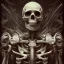 Placeholder: old skeleton warrior, blood flows down the skull, hr giger, steam punk, realistic, made in octane, cinematic, ultra-realistic, extremely detailed octane rendering, 8K, VRAY Super Real ar 2:3, dof photorealistic futuristic 50mm lens hard lighting dark gray tintype photograph, realistic lighting, sepia color