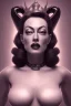 Placeholder: Joan Crawford as evil queen in black leather, busty, cleavage, dominatrix, curvy, angry, stern look. unreal 5, octane render, cinema4d, dynamic lighting, dramatic lighting, 4k, redshift render, highly detailed, hyper realistic,anthropomorphic