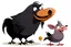 Placeholder: cartoon raven and pig playing