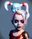 Placeholder: Harley quinn toddler, full body, soft skin, dramatic lighting, hyper realistic