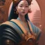 Placeholder: cosmos masterpiece Japanese goddess, sango fantasy, fantasy magic, intricate, sharp focus, illustration, highly detailed, digital painting, concept art, matte, artgerm and paul lewin and kehinde wiley, full figure, fit in board, cyber punk, pretty accurate hands face fingers, natural aye, fit within portrait